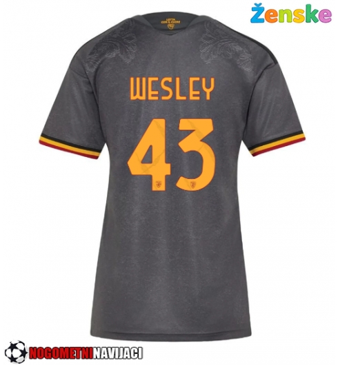 Ženske Nogometnih dresov AS Roma Wesley Franca #43 Tretji 2026-27 Kratki rokavi Ženske Nogometnih dresov AS Roma Wesley Franca #43 Tretji 2026-27 Kratki rokavi